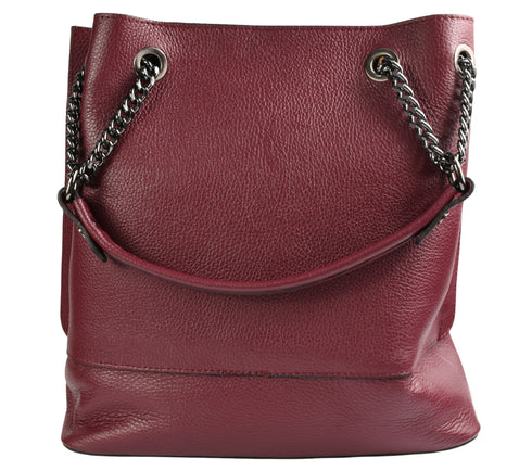 Poseta casual, dama, ADA SHOES, 21017, bordo, piele naturala