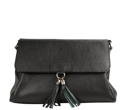 Poseta casual, dama, ADA SHOES, 24033V2, negru, piele naturala