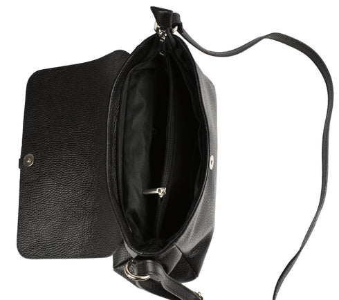 Poseta casual, dama, ADA SHOES, 24033V2, negru, piele naturala