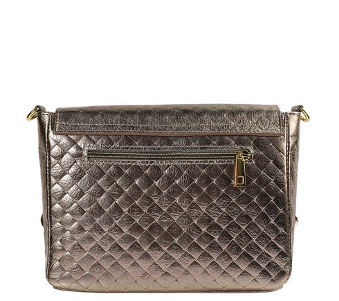 Poseta casual, dama, ADA SHOES, 25024, bronz, piele naturala