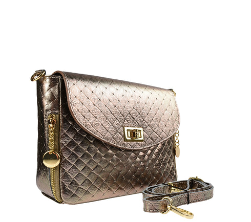 Poseta casual, dama, ADA SHOES, 25024, bronz, piele naturala