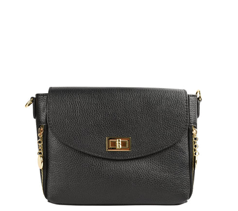 Poseta casual, dama, ADA SHOES, 25024, negru, piele naturala