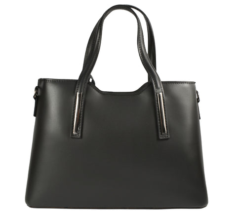 Poseta casual, dama, ADA SHOES, BIANCA, negru, piele naturala