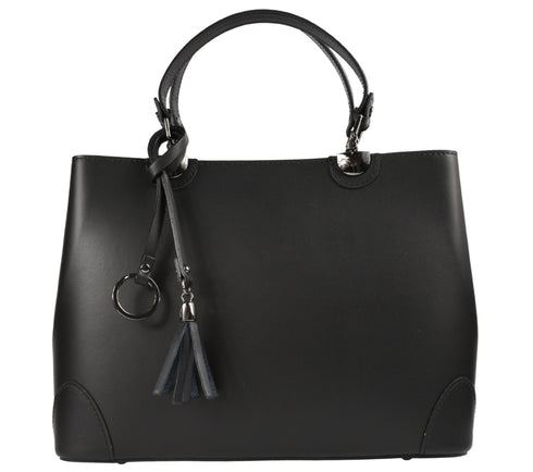 Poseta casual, dama, ADA SHOES, CHARLIZE, negru, piele naturala