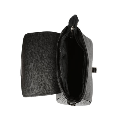 Poseta casual, dama, ADA SHOES, 19061, negru, piele naturala