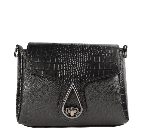 Poseta casual, dama, ADA SHOES, 19061, negru, piele naturala