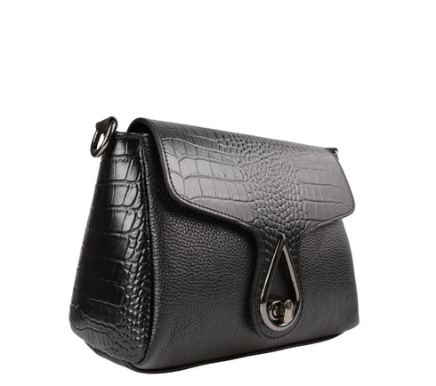 Poseta casual, dama, ADA SHOES, 19061, negru, piele naturala