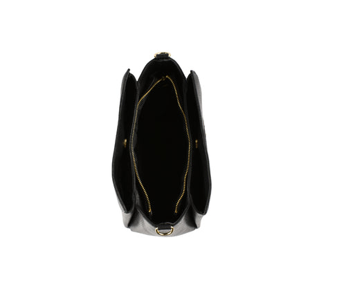 Poseta casual, dama, ADA SHOES, 25035, negru, piele naturala