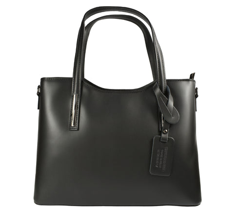 Poseta casual, dama, ADA SHOES, ANDA, negru, piele naturala