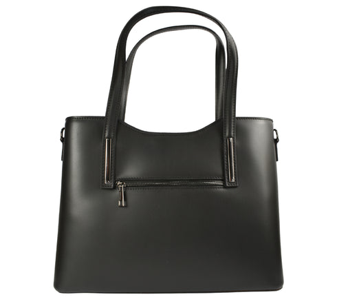 Poseta casual, dama, ADA SHOES, ANDA, negru, piele naturala