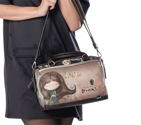 Poseta casual, dama, ANEKKE 41701-390, maro, piele ecologica