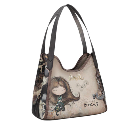 Poseta casual, dama, ANEKKE 41702-203, gri, piele ecologica