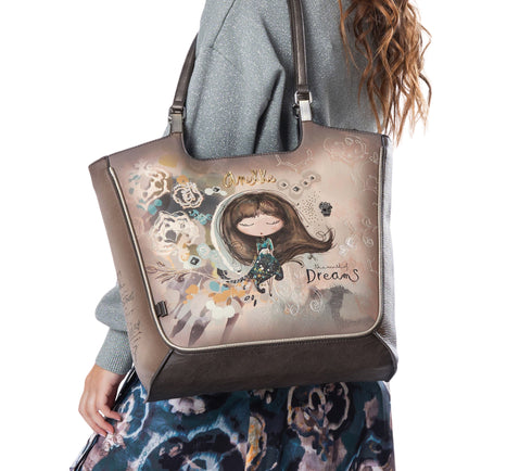 Poseta casual, dama, ANEKKE 41702-366, maro, piele ecologica