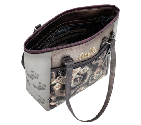 Poseta casual, dama, ANEKKE 41712-364, gri, piele ecologica