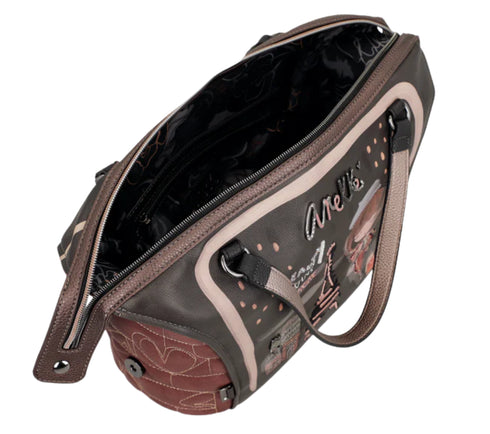 Poseta casual, dama, ANEKKE 41801-397, maro, piele ecologica