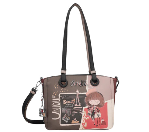 Poseta casual, dama, ANEKKE 41802-372, maro, piele ecologica