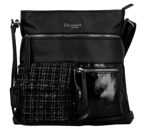 Poseta casual, dama, REMONTE, Q0729-01, negru, piele ecologica