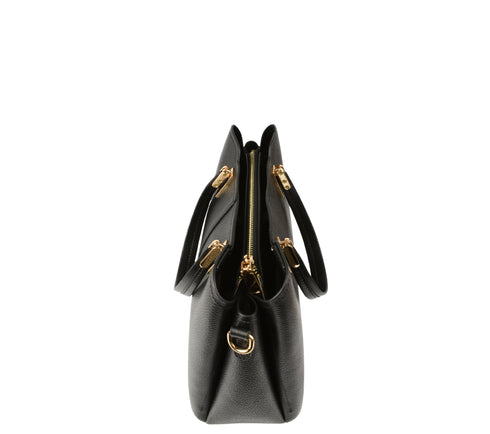 Poseta casual, dama, ADA SHOES, 33-33, negru, piele naturala