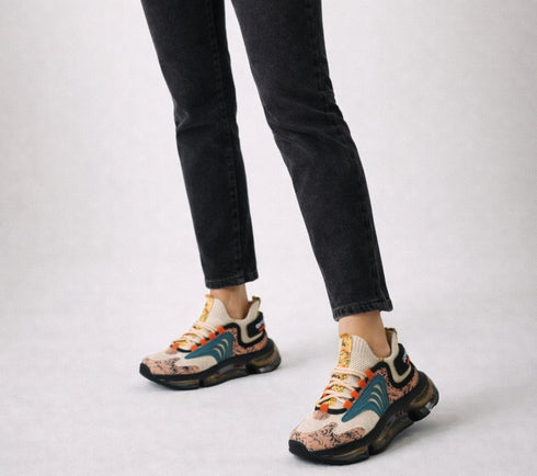 Pantofi sport, dama, GRYXX, 21016 crem-verde, textil