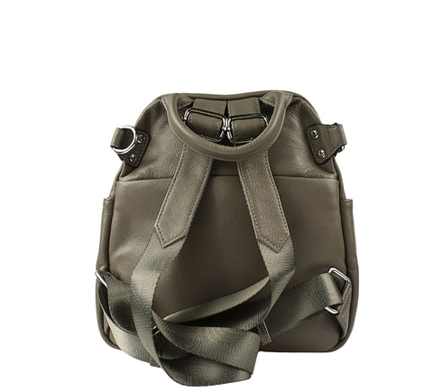 Rucsac casual, dama, ADA SHOES, 77295, gri, piele naturala