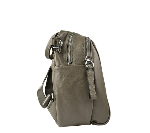 Rucsac casual, dama, ADA SHOES, 77295, gri, piele naturala