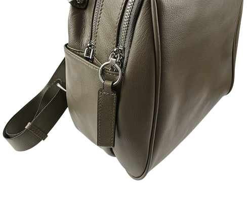 Rucsac casual, dama, ADA SHOES, 77295, gri, piele naturala