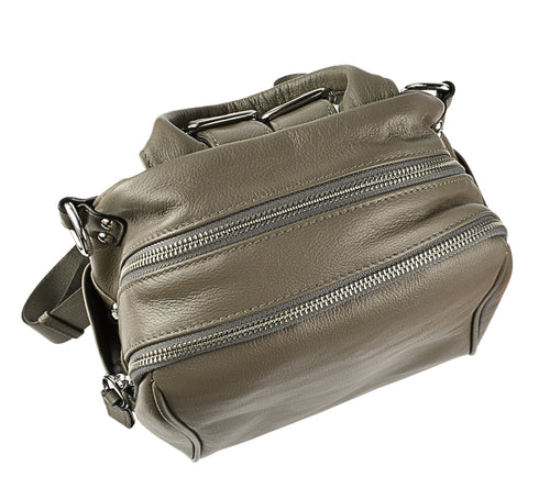 Rucsac casual, dama, ADA SHOES, 77295, gri, piele naturala