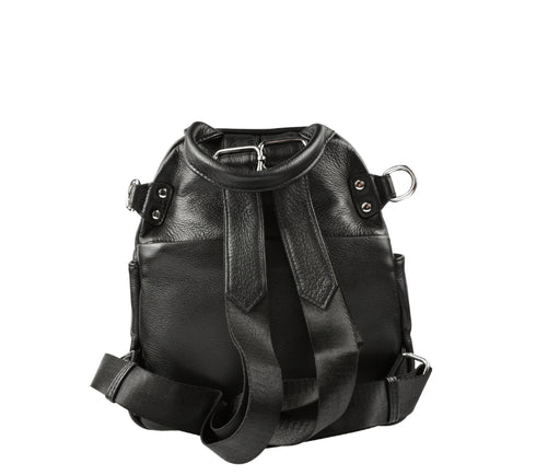 Rucsac casual, dama, ADA SHOES, 77295, negru, piele naturala