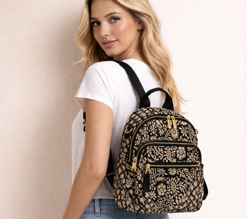 Rucsac casual, dama, ADA SHOES, 2233-3, negru, textil