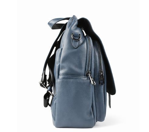 Rucsac casual, dama, ADA SHOES, 77216#, albastru, piele naturala