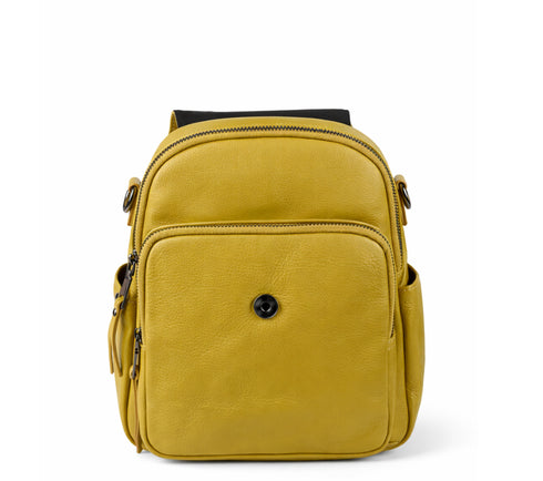 Rucsac casual, dama, ADA SHOES, 8801, galben, piele naturala