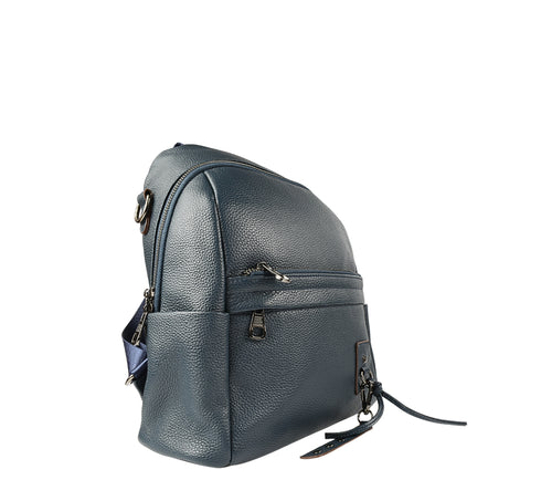 Rucsac casual, dama, ADA SHOES, 81518, albastru, piele naturala