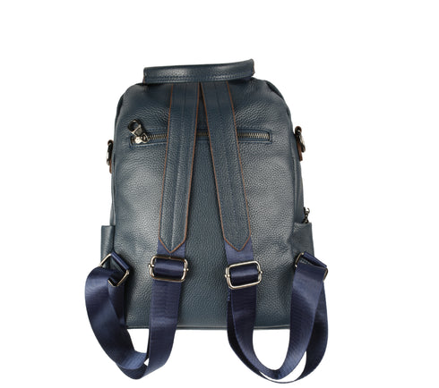 Rucsac casual, dama, ADA SHOES, 81518, albastru, piele naturala