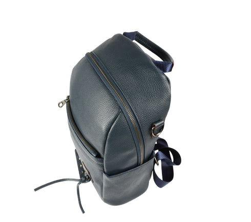 Rucsac casual, dama, ADA SHOES, 81518, albastru, piele naturala