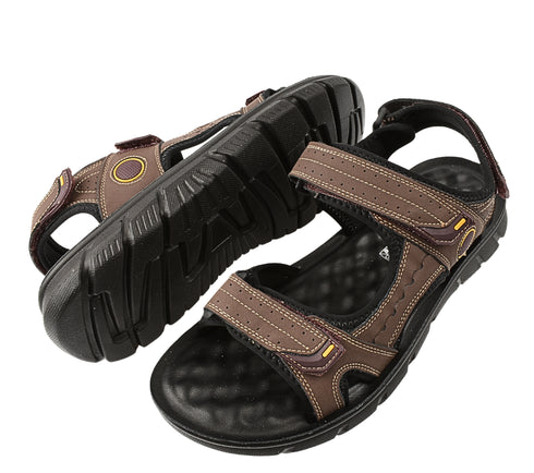 Sandale casual, barbati, MELS 95163, maro, piele naturala