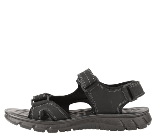 Sandale casual, barbati, MELS 95163, negru, piele naturala