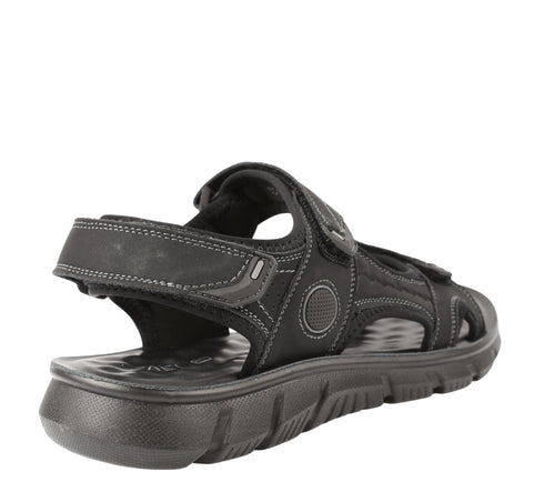 Sandale casual, barbati, MELS 95163, negru, piele naturala