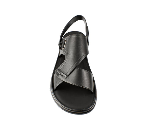 Sandale casual, barbati, MELS Y3502, negru, piele naturala