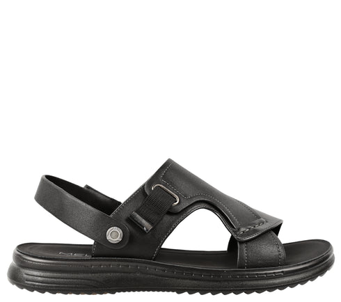Sandale casual, barbati, MELS Y3502, negru, piele naturala