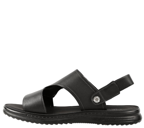 Sandale casual, barbati, MELS Y3502, negru, piele naturala