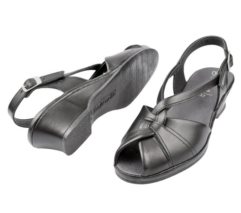 Sandale casual, dama, SUAVE AIR FUNCTION SYSTEM, 0065 negru, piele naturala