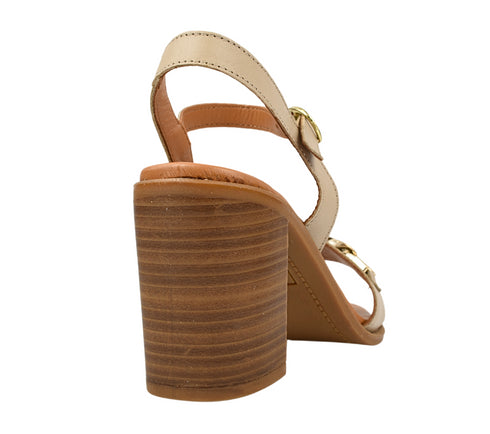 Sandale elegante, dama, ANNA VIOTTI, D42-9103 bej, piele naturala, toc