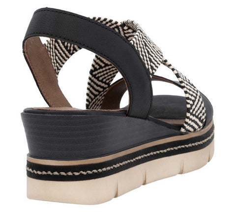 Sandale casual, dama, REMONTE SOFT, D2L54-03 NEGRU, piele ecologica