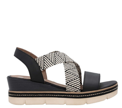 Sandale casual, dama, REMONTE SOFT, D2L54-03 NEGRU, piele ecologica