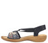 Sandale casual, dama, RIEKER, ANTISTRESS, 608B4-00 negru, piele ecologica