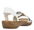 Sandale casual, dama, RIEKER, ANTISTRESS, 608B4-80 alb, piele ecologica