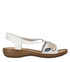 Sandale casual, dama, RIEKER, ANTISTRESS, 608B4-80 alb, piele ecologica