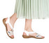 Sandale casual, dama, RIEKER, ANTISTRESS, 608B4-80 alb, piele ecologica