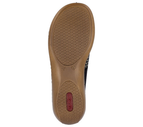 Sandale casual, dama, RIEKER ANTISTRESS, 65989-01 negru, piele ecologica