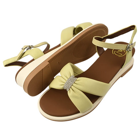 Sandale elegante, dama, FORMAZIONE, 49023 galben, piele naturala, toc